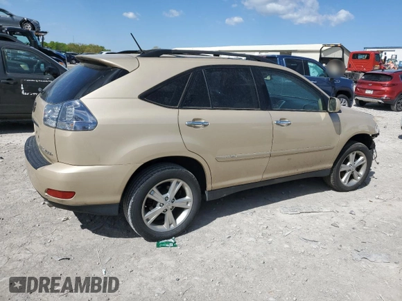2008 Lexus RX 400h with VIN JTJGW31UX82007745, listed as a Copart auction lot 52857445 with 159,062 mi miles and Salvage Title. Bid and sale history available at DreamBid. Image 3.