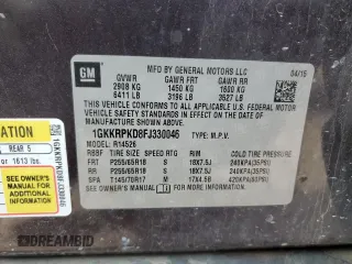 2015 GMC Acadia SLE with VIN 1GKKRPKD8FJ330046, listed as a Copart auction lot 85221354 with 196,105 mi miles and Non Repairable. Bid and sale history available at carsss.com. Image 14.