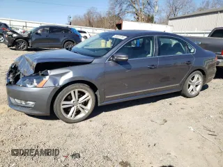 2014 Volkswagen Passat SEL Premium with VIN 1VWCS7A3XEC074389, listed as a Copart auction lot 48325795 with 117,875 mi miles and Salvage Title. Bid and sale history available at carsss.com. Image 1.