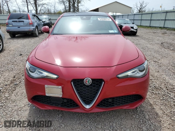 2018 Alfa Romeo Giulia with VIN ZARFAEDN0J7577037, listed as a Copart auction lot 54208215 with 54,175 mi miles and Salvage title. Bid and sale history available at DreamBid. Image 5.