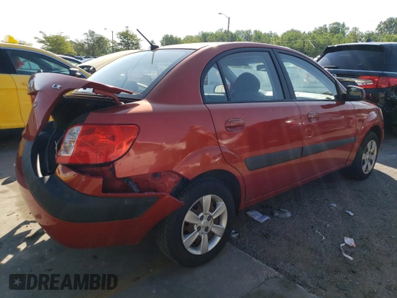 2007 Kia Rio LX with VIN KNADE123976204896, listed as a Copart auction lot 63579683 with 212,296 mi miles and Salvage Title. Bid and sale history available at carsss.com. Image 3.
