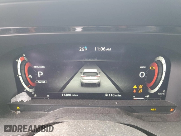 2023 Nissan Pathfinder Platinum with VIN 5N1DR3DK7PC262574, listed as a Copart auction lot 44063835 with 13,480 mi miles and Salvage title. Bid and sale history available at DreamBid. Image 9.