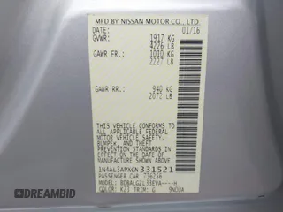 2016 Nissan Altima S z VIN 1N4AL3APXGN331521, wystawiony jako IAAI lot #42044462 z przebiegiem 119 130 mil mil oraz . Historia ofert i sprzedaży dostępna na DreamBid. Obrazek 9.
