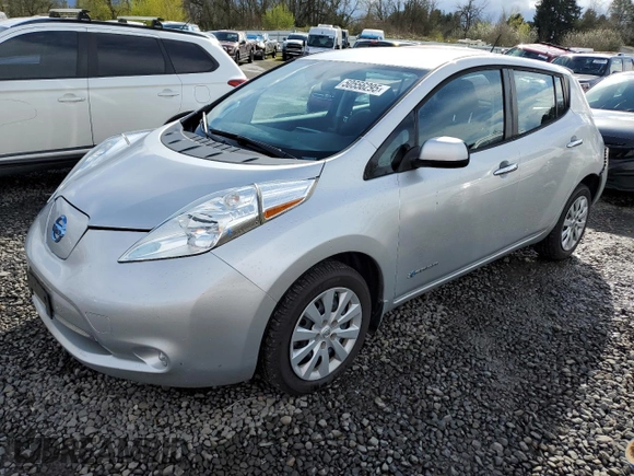 2015 Nissan LEAF SV with VIN 1N4AZ0CPXFC313458, listed as a Copart auction lot 50556295 with 85,231 mi miles and Salvage Title. Bid and sale history available at carsss.com. Image 1.