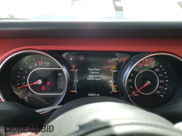 2022 Jeep Gladiator Rubicon z VIN 1C6JJTBG4NL135430, wystawiony jako Copart lot #52581015 z przebiegiem 54 553 mil mil oraz Szkoda całkowita • Salvage title. Historia ofert i sprzedaży dostępna na DreamBid. Obrazek 9.