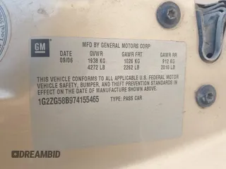 2007 Pontiac G6 G6 with VIN 1G2ZG58B974155465, listed as a IAAI auction lot 42700316 with 151,840 mi miles and . Bid and sale history available at DreamBid. Image 9.