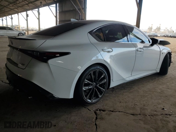 2024 Lexus IS 300 with VIN JTHBA1D23R5132336, listed as a Copart auction lot 89137755 with 7,435 mi miles and Salvage title. Bid and sale history available at DreamBid. Image 3.