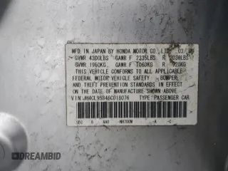 2006 Acura TSX с VIN JH4CL95846C018076, выставлен на аукционе Copart как лот 56769545 с пробегом 182 756 миль миль и Списание • Salvage title. История ставок и продаж доступна на DreamBid. Изображение 12.
