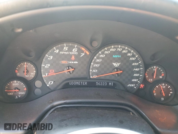 2003 Chevrolet Corvette Z06 with VIN 1G1YY12S635123754, listed as a Copart auction lot 77480804 with 56,223 mi miles and Salvage Title. Bid and sale history available at carsss.com. Image 9.