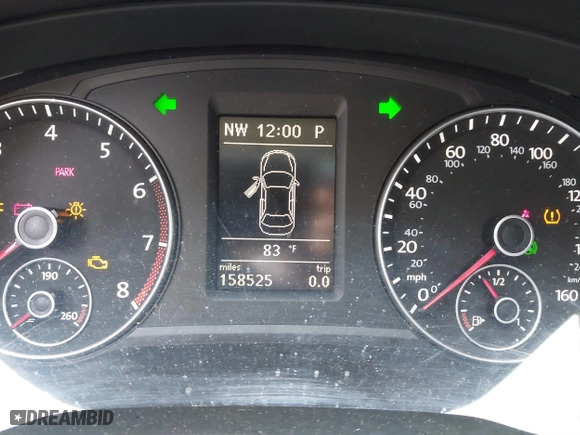 2012 Volkswagen Passat SE with VIN 1VWBP7A38CC074580, listed as a IAAI auction lot 40556967 with 158,525 mi miles. Bid and sale history available at carsss.com. Image 7.