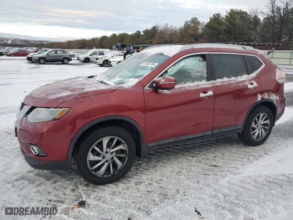 2015 Nissan Rogue SL with VIN 5N1AT2MV8FC769085, listed as a Copart auction lot 41593735 with 107,708 mi miles and Salvage Title. Bid and sale history available at carsss.com. Image 1.