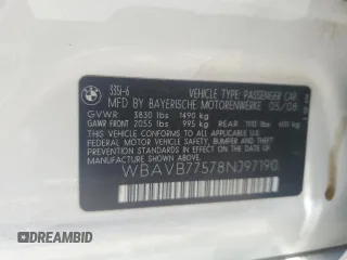 2008 BMW 3 Series 335i z VIN WBAVB77578NJ97190, wystawiony jako Copart lot #57488745 z przebiegiem 114 327 mil mil oraz Szkoda całkowita • Salvage title. Historia ofert i sprzedaży dostępna na DreamBid. Obrazek 12.