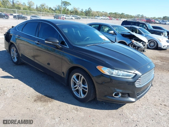 2015 Ford Fusion Titanium Hybrid with VIN 3FA6P0RUXFR119698, listed as a IAAI auction lot 41791411 with 140,646 mi miles. Bid and sale history available at carsss.com. Image 1.