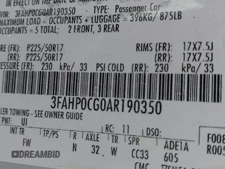 2010 Ford Fusion SEL with VIN 3FAHP0CG0AR190350, listed as a IAAI auction lot 41469092 with 151,324 mi miles. Bid and sale history available at carsss.com. Image 9.