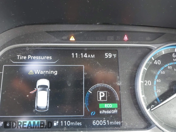 2019 Nissan LEAF SV z VIN 1N4AZ1CP0KC321908, wystawiony jako IAAI lot #41791756 z przebiegiem 60 051 mil mil oraz . Historia ofert i sprzedaży dostępna na DreamBid. Obrazek 7.