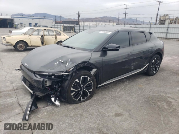 2023 Kia EV6 Wind with VIN KNDC34LA1P5105370, listed as a Copart auction lot 82355824 with 42,615 mi miles and Salvage Title. Bid and sale history available at carsss.com. Image 1.