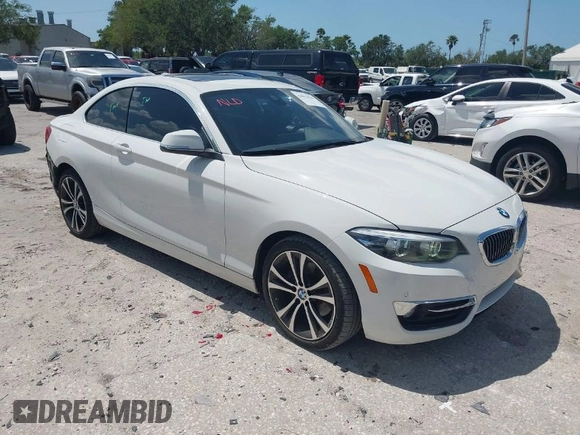 2020 BMW 2 Series 230i with VIN WBA2J1C05L7E54523, listed as a IAAI auction lot 42013928 with 43,659 mi miles. Bid and sale history available at carsss.com. Image 1.