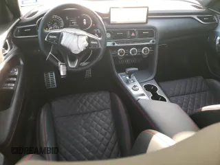 2023 Genesis G70 3.3T with VIN KMTG54TE1PU123941, listed as a Copart auction lot 48929985 with 17,220 mi miles and Salvage title. Bid and sale history available at DreamBid. Image 8.
