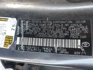 2008 Toyota Prius with VIN JTDKB20U883381589, listed as a IAAI auction lot 41914338 with 239,698 mi miles. Bid and sale history available at carsss.com. Image 9.
