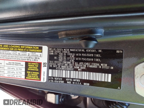 2014 Toyota Venza LE with VIN 4T3ZA3BB5EU089247, listed as a IAAI auction lot 42051765 with 150,084 mi miles and . Bid and sale history available at DreamBid. Image 9.