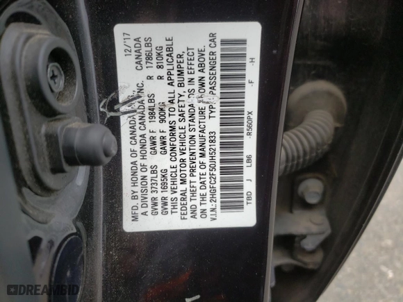2018 Honda Civic Sedan LX with VIN 2HGFC2F50JH521833, listed as a Copart auction lot 48082415 with 104,285 mi miles and Salvage Title. Bid and sale history available at carsss.com. Image 14.