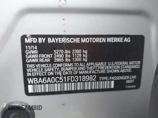 2015 BMW 6 Series 640i z VIN WBA6A0C51FD318982, wystawiony jako IAAI lot #41875547 z przebiegiem 60 968 mil mil oraz . Historia ofert i sprzedaży dostępna na DreamBid. Obrazek 9.