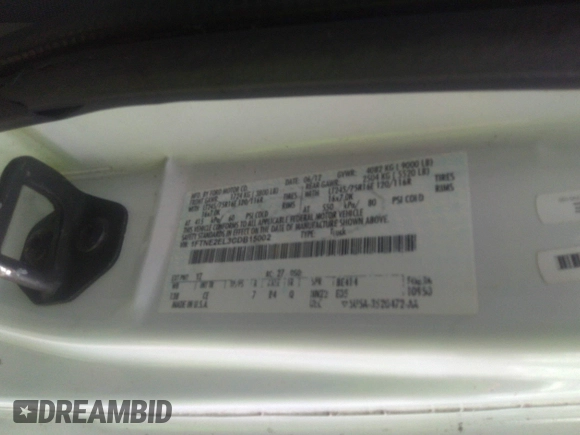 2012 Ford Econoline Cargo Commercial with VIN 1FTNE2EL3CDB15002, listed as a IAAI auction lot 41732999 with 205,355 mi miles and . Bid and sale history available at DreamBid. Image 9.