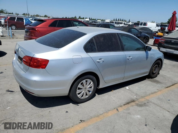2011 Volkswagen Jetta Sedan S with VIN 3VW1K7AJ1BM044973, listed as a Copart auction lot 62353444 with 0 mi miles and Salvage Title. Bid and sale history available at carsss.com. Image 3.