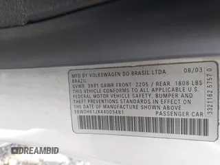 2004 Volkswagen GTI с VIN 9BWDH61JX44003481, выставлен на аукционе IAAI как лот 42378077 с пробегом 187 791 миль миль и . История ставок и продаж доступна на DreamBid. Изображение 9.