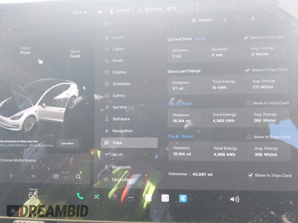 2021 Tesla Model 3 Long Range with VIN 5YJ3E1EBXMF868965, listed as a IAAI auction lot 41548119 with 43,087 mi miles and . Bid and sale history available at DreamBid. Image 7.