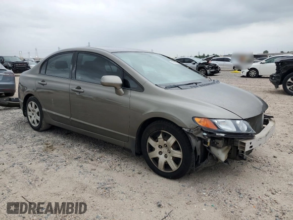 2008 Honda Civic LX with VIN 2HGFA16598H351403, listed as a Copart auction lot 55819905 with 166,272 mi miles and Salvage Title. Bid and sale history available at DreamBid. Image 4.
