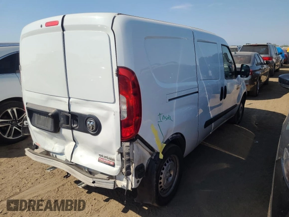 2017 Ram ProMaster City Cargo Tradesman with VIN ZFBERFAB2H6F18432, listed as a Copart auction lot 73711234 with 356,198 mi miles and Salvage Title. Bid and sale history available at carsss.com. Image 3.