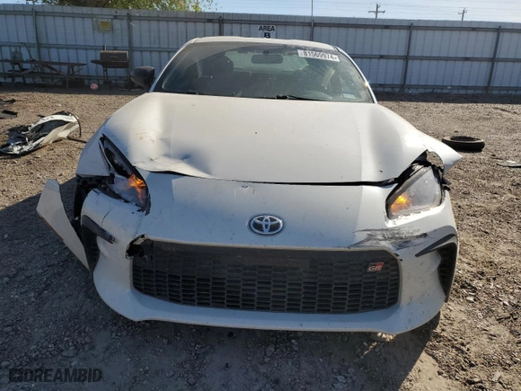 2023 Toyota GR86 with VIN JF1ZNBC19P8760373, listed as a Copart auction lot 81569974 with 17,838 mi miles and Salvage Title. Bid and sale history available at carsss.com. Image 5.