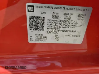 2023 Chevrolet Silverado 1500 LT Trail Boss with VIN 3GCPDFEK2PG250300, listed as a Copart auction lot 49692435 with Not Provided miles and Salvage Title. Bid and sale history available at DreamBid. Image 12.