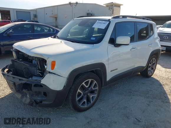 2015 Jeep Renegade Latitude with VIN ZACCJABT7FPC09665, listed as a IAAI auction lot 41801983 with 80,428 mi miles and . Bid and sale history available at DreamBid. Image 2.