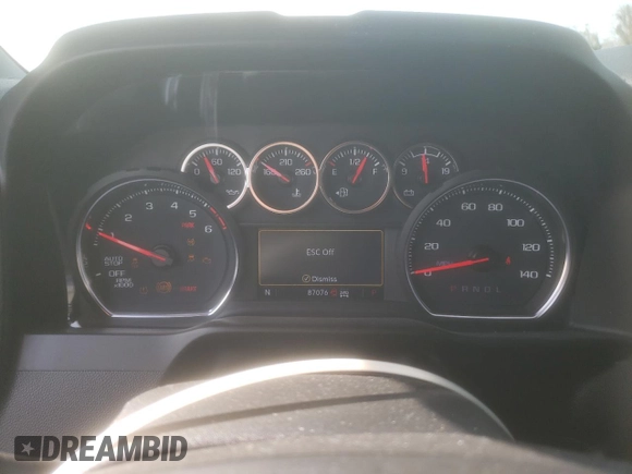 2021 Chevrolet Silverado 1500 LTZ with VIN 3GCUYGET0MG338974, listed as a Copart auction lot 47618705 with 87,076 mi miles and Salvage Title. Bid and sale history available at DreamBid. Image 9.