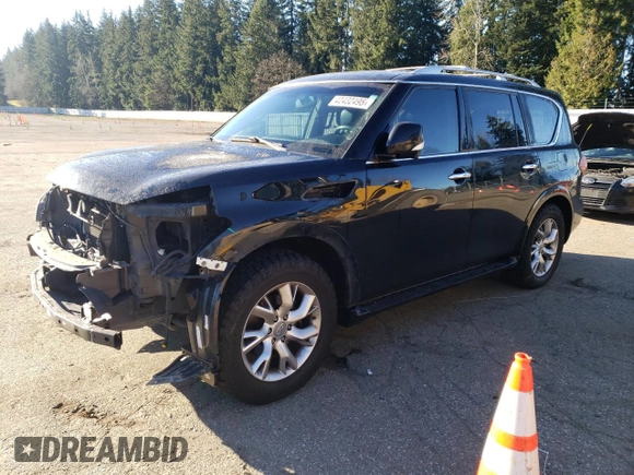 2012 Infiniti QX56 7-passenger z VIN JN8AZ2NE3C9021696, wystawiony jako Copart lot #42432495 z przebiegiem 153 684 mil mil oraz Szkoda całkowita • Salvage title. Historia ofert i sprzedaży dostępna na DreamBid. Obrazek 1.