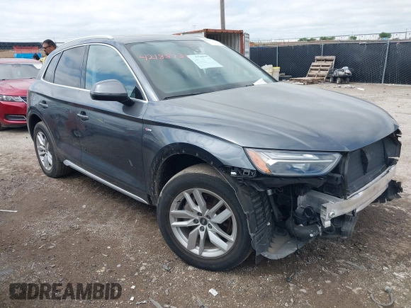 2023 Audi Q5 S line Premium with VIN WA1GAAFY8P2034467, listed as a IAAI auction lot 42188731 with 35,864 mi miles and . Bid and sale history available at DreamBid. Image 1.