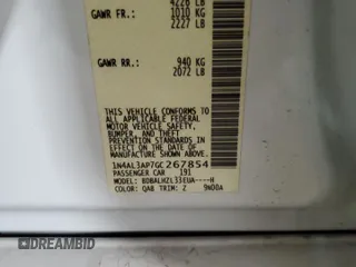 2016 Nissan Altima SR with VIN 1N4AL3AP7GC267854, listed as a Copart auction lot 49595595 with Not Provided miles and Salvage Title. Bid and sale history available at DreamBid. Image 13.