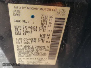 2020 Nissan Murano SV with VIN 5N1AZ2BS3LN143077, listed as a Copart auction lot 47268245 with 143,776 mi miles and Salvage Title. Bid and sale history available at carsss.com. Image 13.