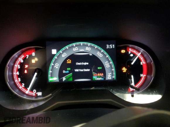 2025 Toyota RAV4 XLE Premium with VIN 2T3A1RFV3SW520863, listed as a Copart auction lot 55786675 with 13,069 mi miles and Salvage title. Bid and sale history available at DreamBid. Image 9.