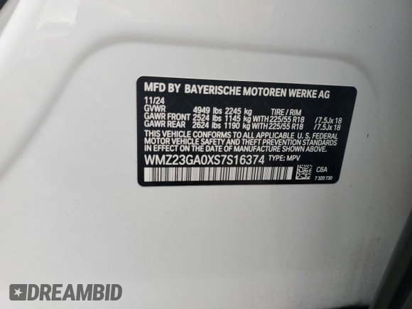 2025 MINI Countryman S z VIN WMZ23GA0XS7S16374, wystawiony jako Copart lot #52798125 z przebiegiem Nie podano mil oraz Szkoda całkowita • Salvage title. Historia ofert i sprzedaży dostępna na DreamBid. Obrazek 12.