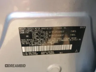 2017 Toyota RAV4 LE z VIN 2T3BFREVXHW599125, wystawiony jako Copart lot #60498995 z przebiegiem 119 575 mil mil oraz Szkoda całkowita • Salvage title. Historia ofert i sprzedaży dostępna na DreamBid. Obrazek 13.