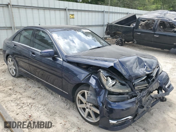 2014 Mercedes-Benz C 250 Sport with VIN WDDGF4HB7EG254898, listed as a Copart auction lot 53920835 with 142,607 mi miles and Salvage Title. Bid and sale history available at DreamBid. Image 4.