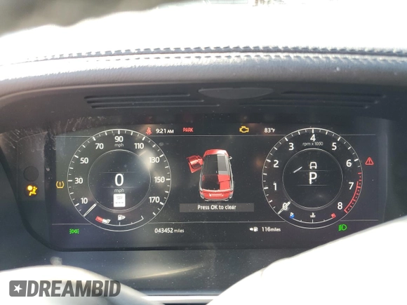 2022 Land Rover Range Rover Sport HSE Dynamic with VIN SALWR2SEXNA205758, listed as a Copart auction lot 70080934 with 43,452 mi miles and Salvage Title. Bid and sale history available at DreamBid. Image 9.