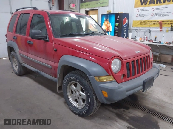 2005 Jeep Liberty Sport with VIN 1J4GL48K05W554186, listed as a IAAI auction lot 41747432 with 217,192 mi miles and . Bid and sale history available at carsss.com. Image 1.