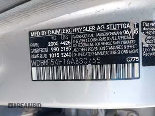 2006 Mercedes-Benz C 280 Luxury with VIN WDBRF54H16A830765, listed as a IAAI auction lot 42176885 with 196,416 mi miles and . Bid and sale history available at DreamBid. Image 9.