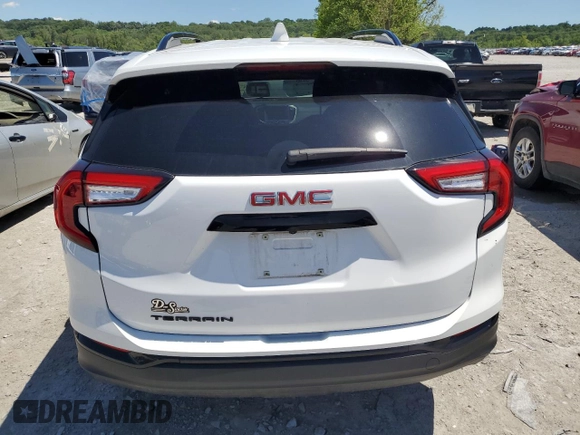 2024 GMC Terrain SLE with VIN 3GKALMEG1RL155895, listed as a Copart auction lot 57607755 with 9,878 mi miles and Salvage title. Bid and sale history available at DreamBid. Image 6.