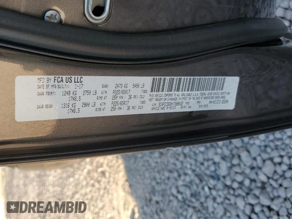 2017 Dodge Journey SXT with VIN 3C4PDCBG0HT589032, listed as a Copart auction lot 62342525 with 121,980 mi miles and Salvage title. Bid and sale history available at DreamBid. Image 13.