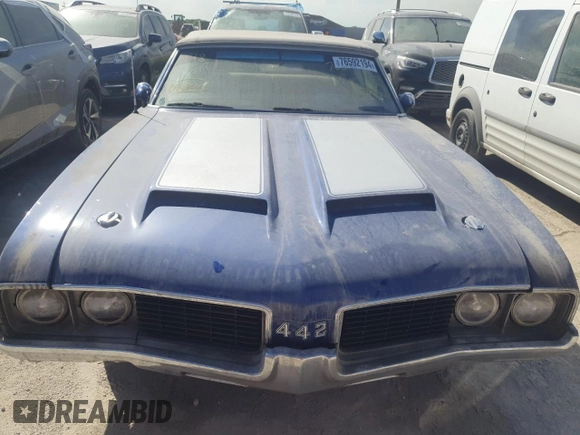 1969 Oldsmobile Cutlass with VIN 336679M283424, listed as a Copart auction lot 76592194 with Not Provided miles and Salvage Title. Bid and sale history available at DreamBid. Image 5.